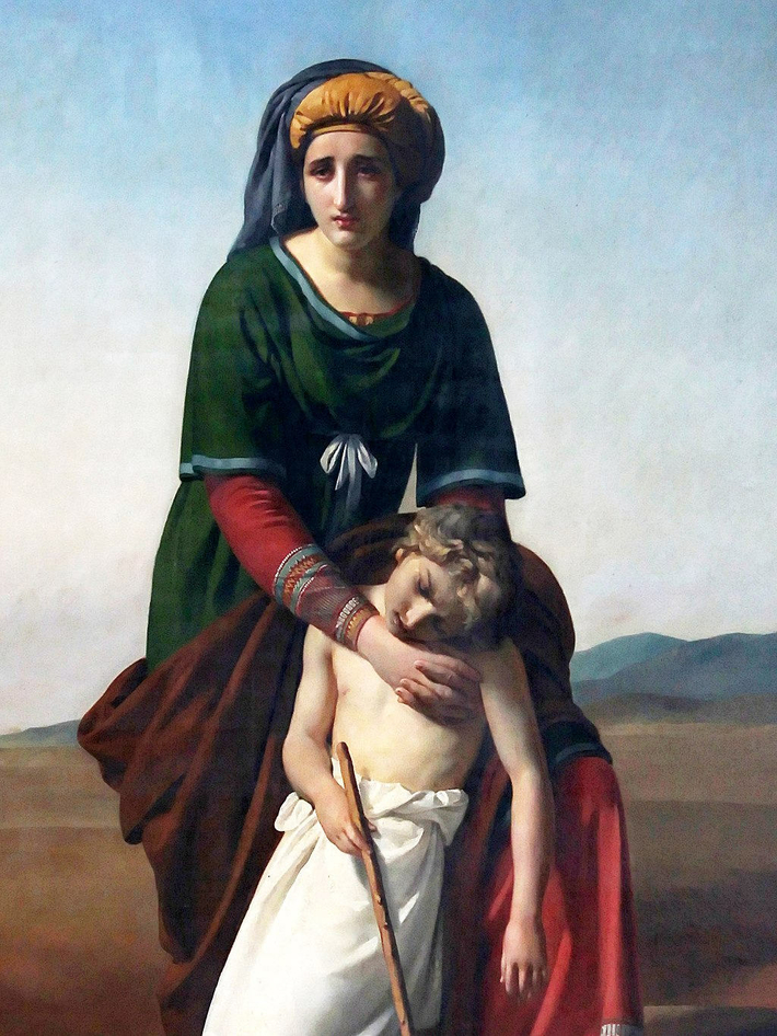 Hagar is banished with a young son Ishmael in the desert by François Joseph Navez